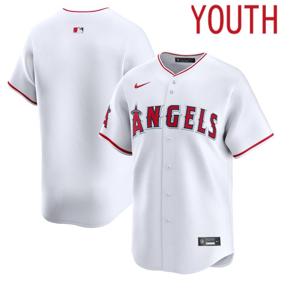 Youth Los Angeles Angels Nike White Home Limited MLB Jersey->youth mlb jersey->Youth Jersey